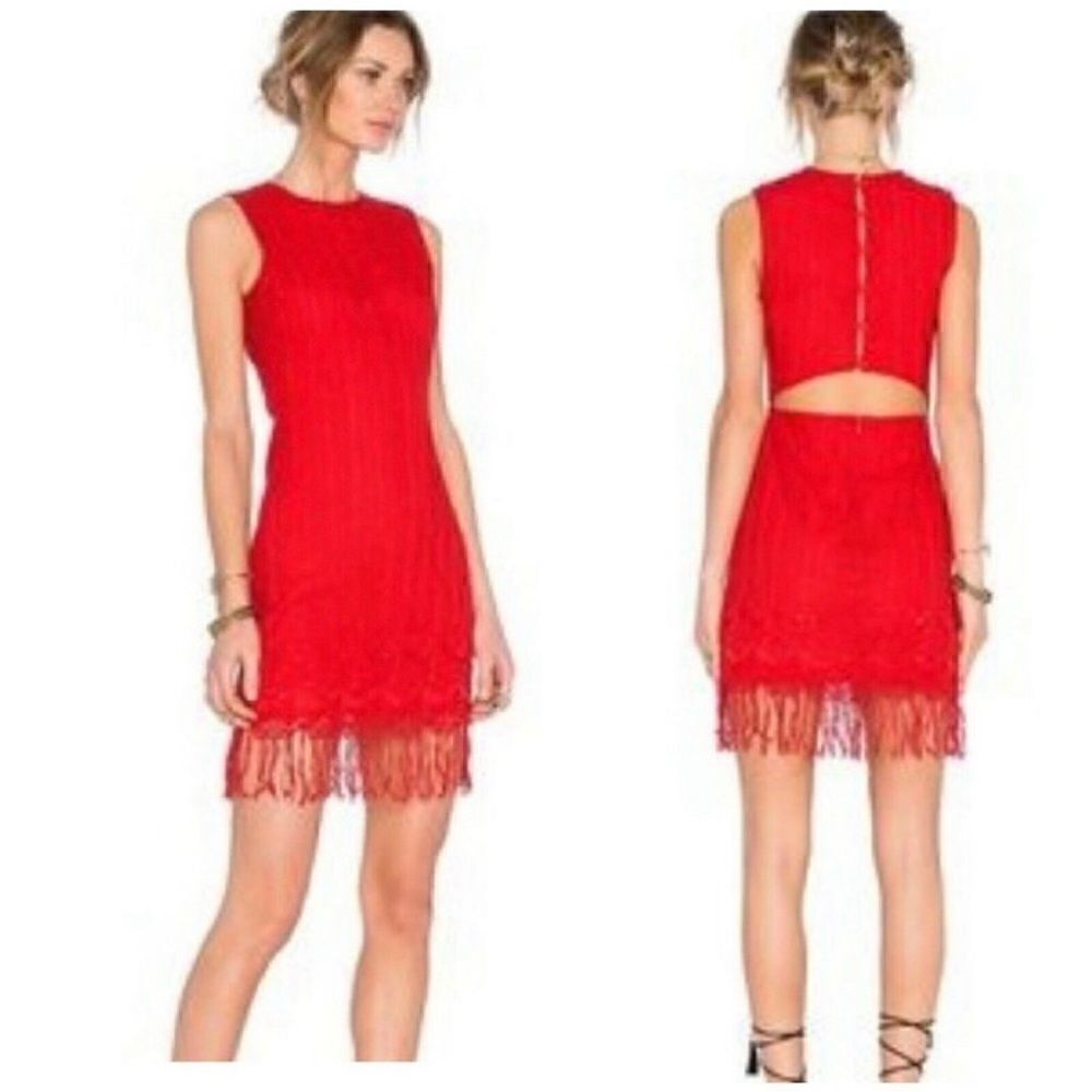 Lovers & Friends NWT Red Lace Fringe Dress